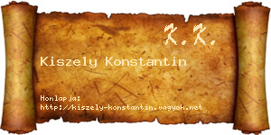 Kiszely Konstantin névjegykártya
